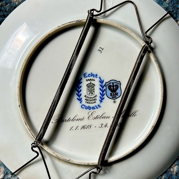 Vintage Echt Cobalt Inglasur Plate – Bartolomé Esteban Murillo, Arzberg Germany - Picture 13 of 15